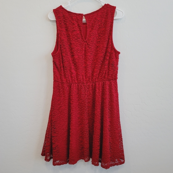 💕 City Triangles Sleeveless Red Lace Overlay Dress Women's Plus Size XXL - Picture 3 of 11